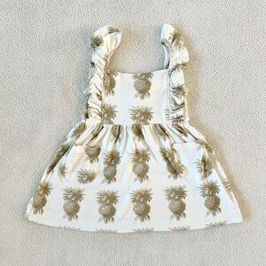 Kate Quinn Sleeveless Pinafore Ruffle Dress, Size 3T, Vintage Pineapple